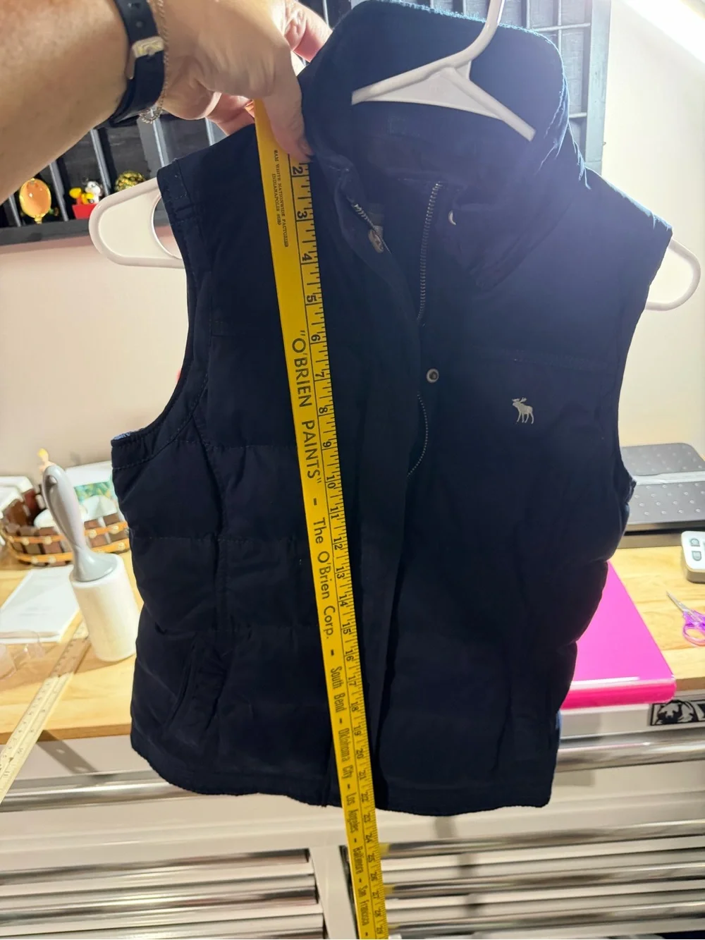 VTG Abercrombie And Fitch Men Small Blue Down Puffer Vest Y2K Sporty Gorpcore